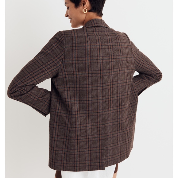 New MADEWELL Caldwell Double-Breasted Blazer in Hedden Plaid - Picture 4 of 6